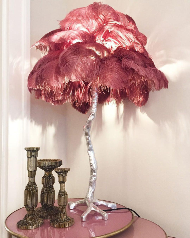 WOMO Lámparas de mesa Árbol de Palma con Plumas - WM8016