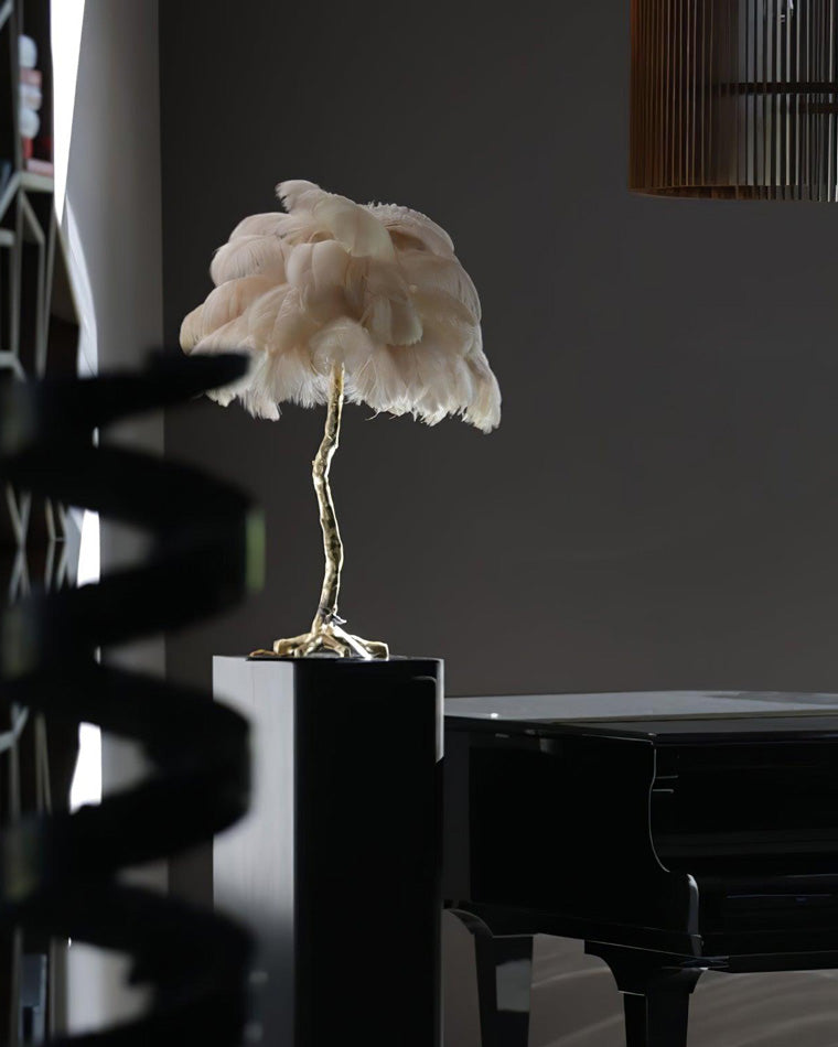 WOMO Lámparas de mesa Árbol de Palma con Plumas - WM8016