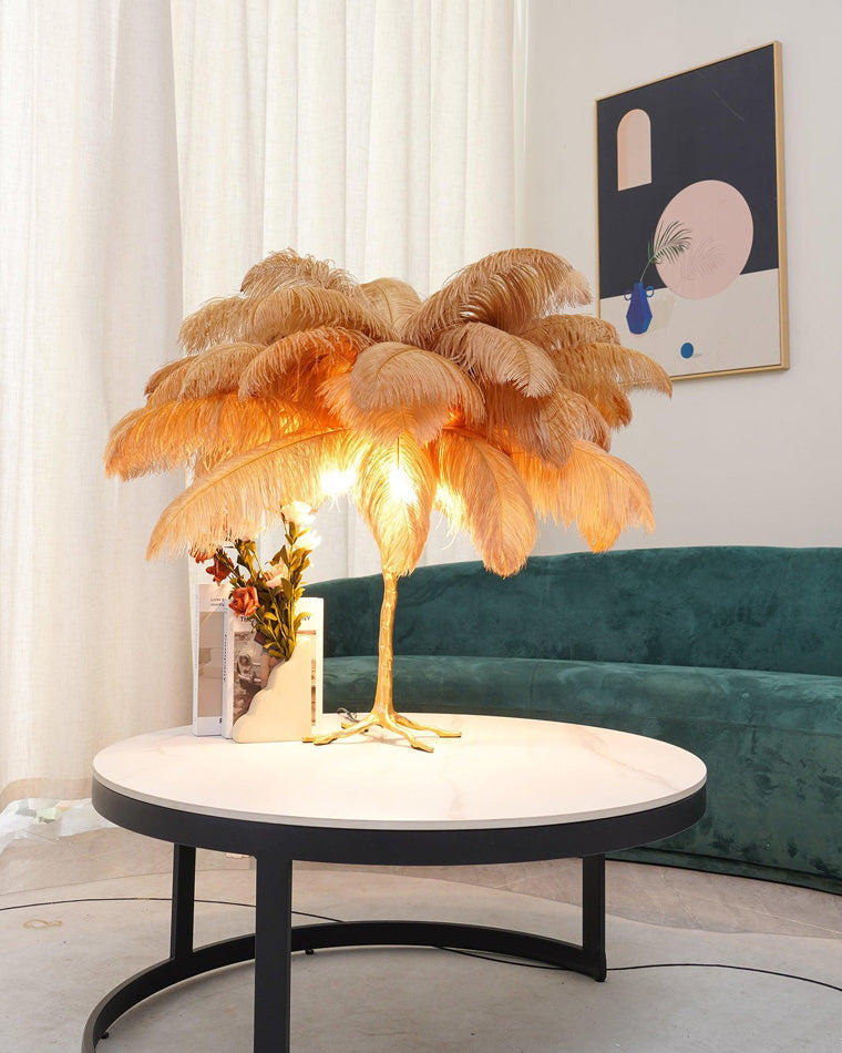 WOMO Lámparas de mesa Árbol de Palma con Plumas - WM8016