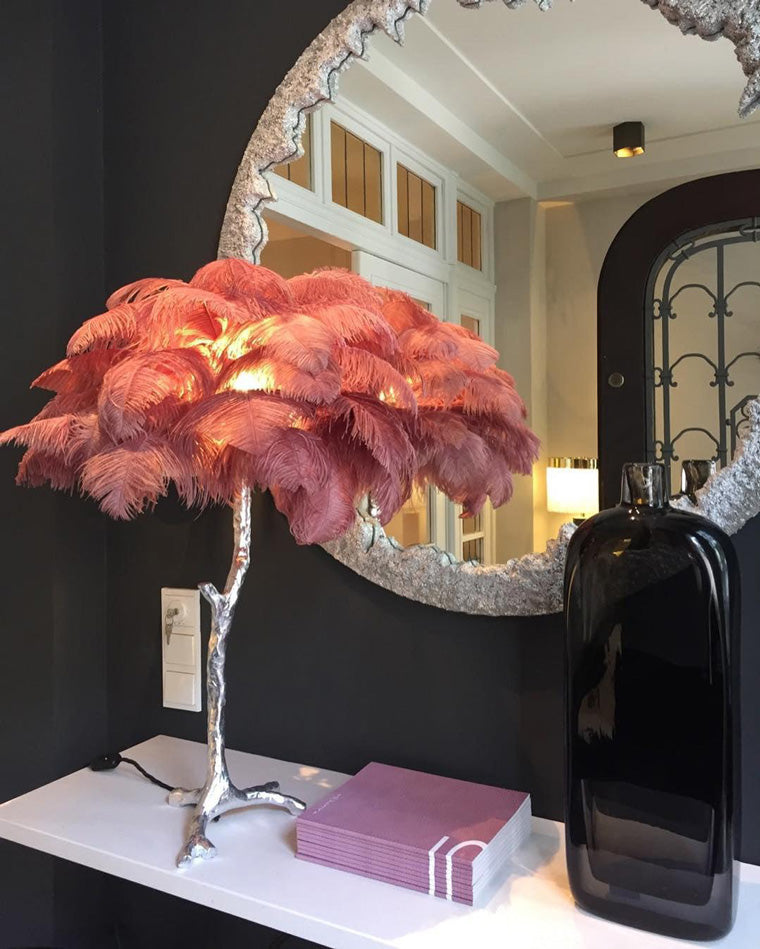 WOMO Lámparas de mesa Árbol de Palma con Plumas - WM8016