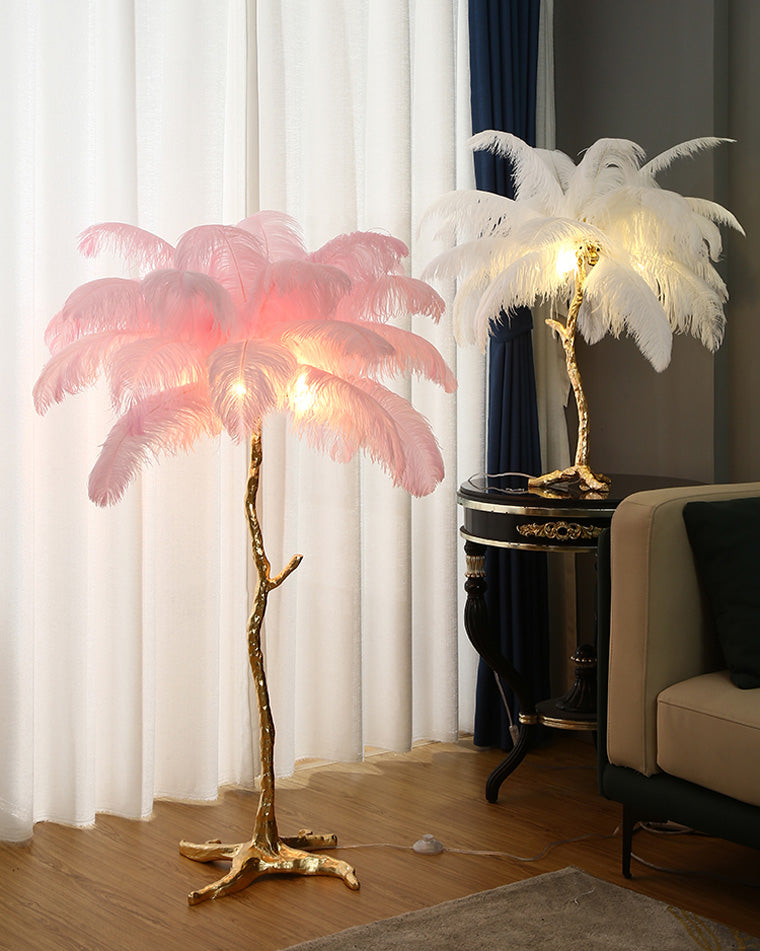 WOMO Lámparas de mesa Árbol de Palma con Plumas - WM8016
