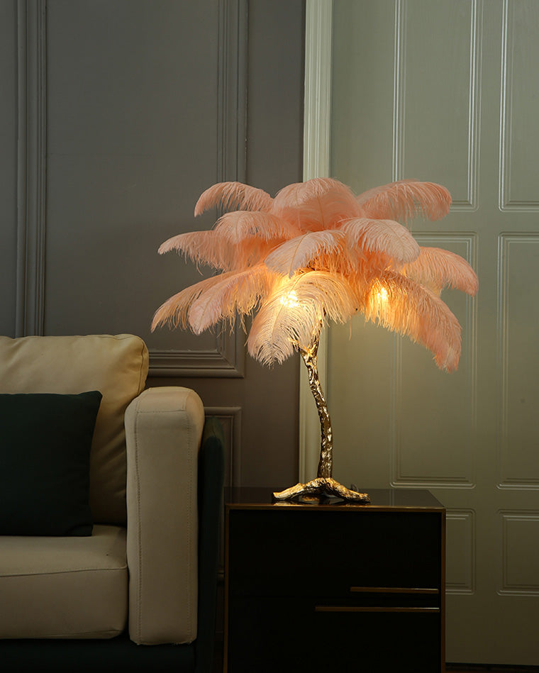 WOMO Lámparas de mesa Árbol de Palma con Plumas - WM8016
