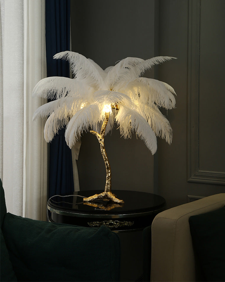 WOMO Lámparas de mesa Árbol de Palma con Plumas - WM8016