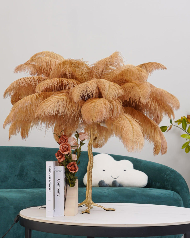 WOMO Lámparas de mesa Árbol de Palma con Plumas - WM8016