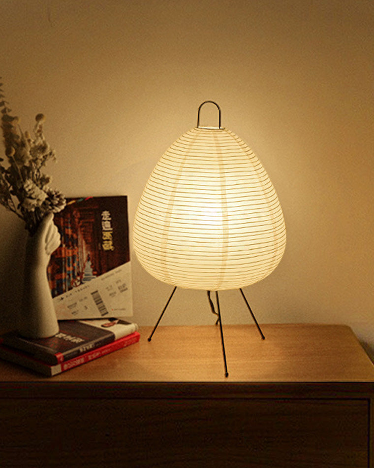 Lámpara de mesa tipo farol de papel con trípode japonés WOMO-WM8023