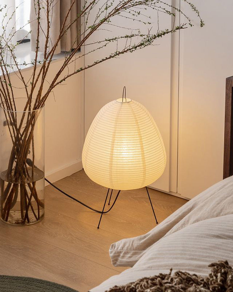 Lámpara de mesa tipo farol de papel con trípode japonés WOMO-WM8023