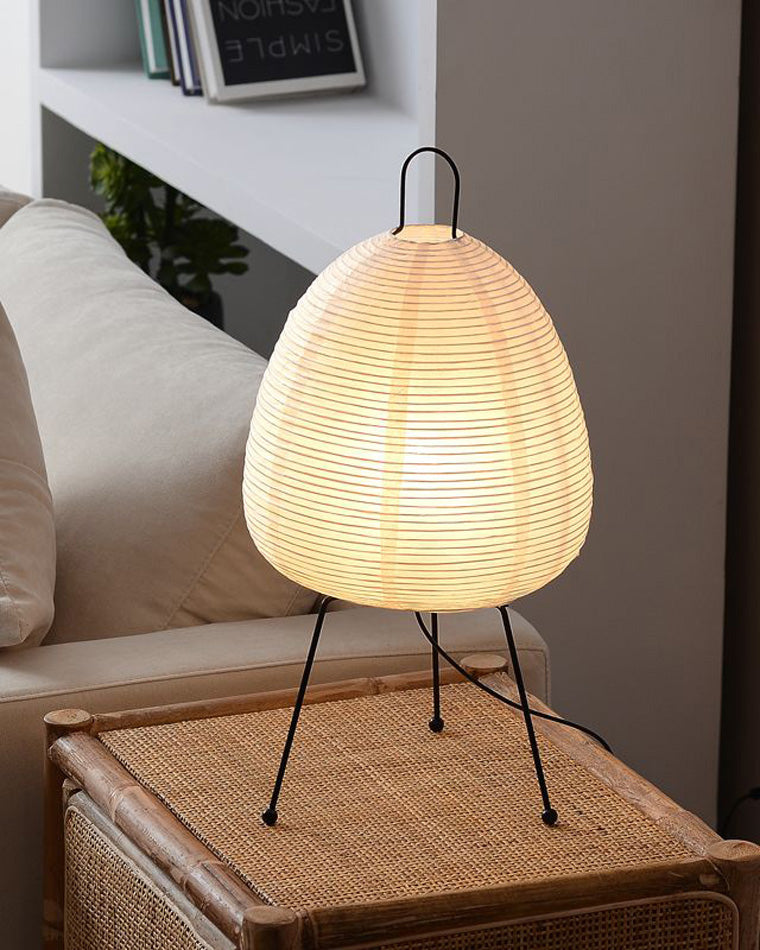 Lámpara de mesa tipo farol de papel con trípode japonés WOMO-WM8023