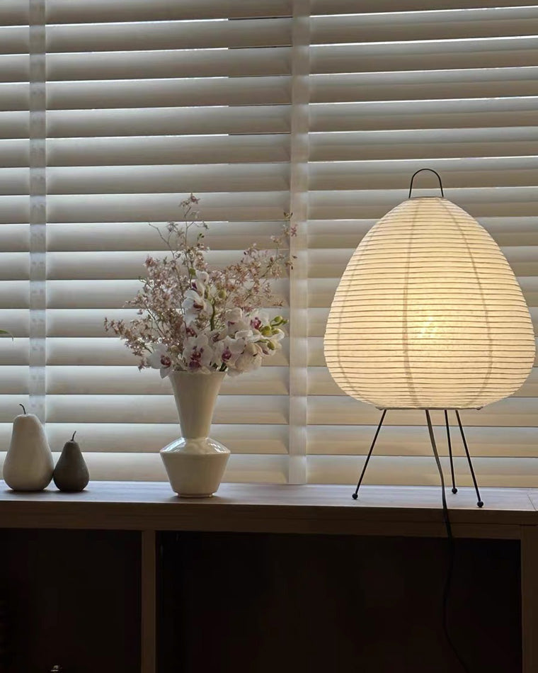 Lámpara de mesa tipo farol de papel con trípode japonés WOMO-WM8023