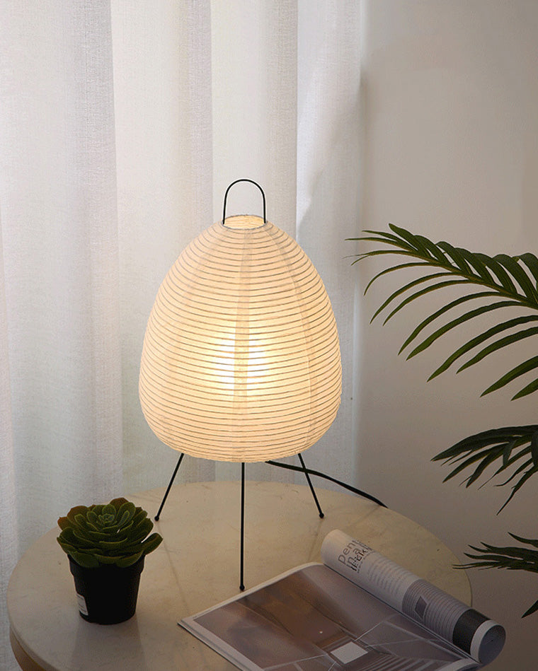 Lámpara de mesa tipo farol de papel con trípode japonés WOMO-WM8023