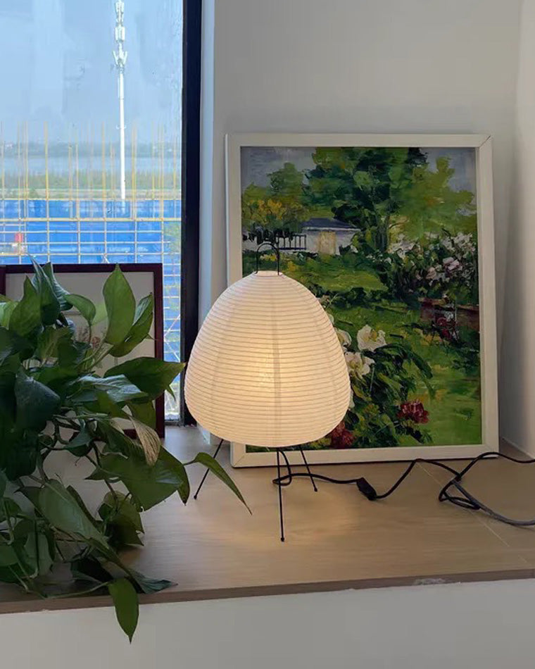 Lámpara de mesa tipo farol de papel con trípode japonés WOMO-WM8023