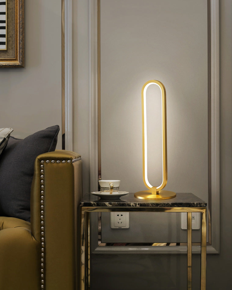 Lámpara de mesa LED ovalada larga WOMO de latón - WM8034