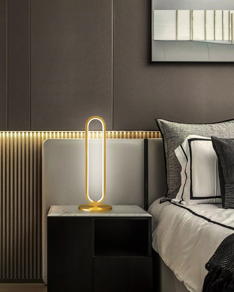 Lámpara de mesa LED ovalada larga WOMO de latón - WM8034