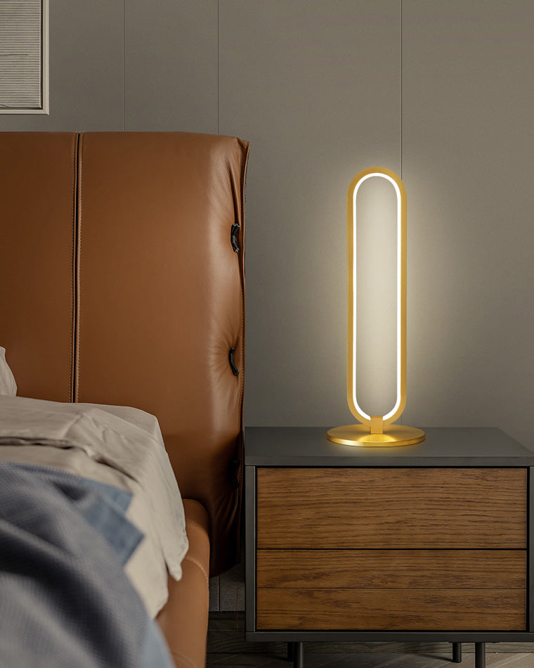 Lámpara de mesa LED ovalada larga WOMO de latón - WM8034