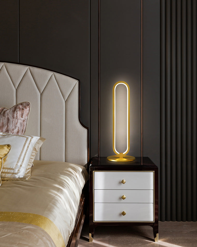 Lámpara de mesa LED ovalada larga WOMO de latón - WM8034