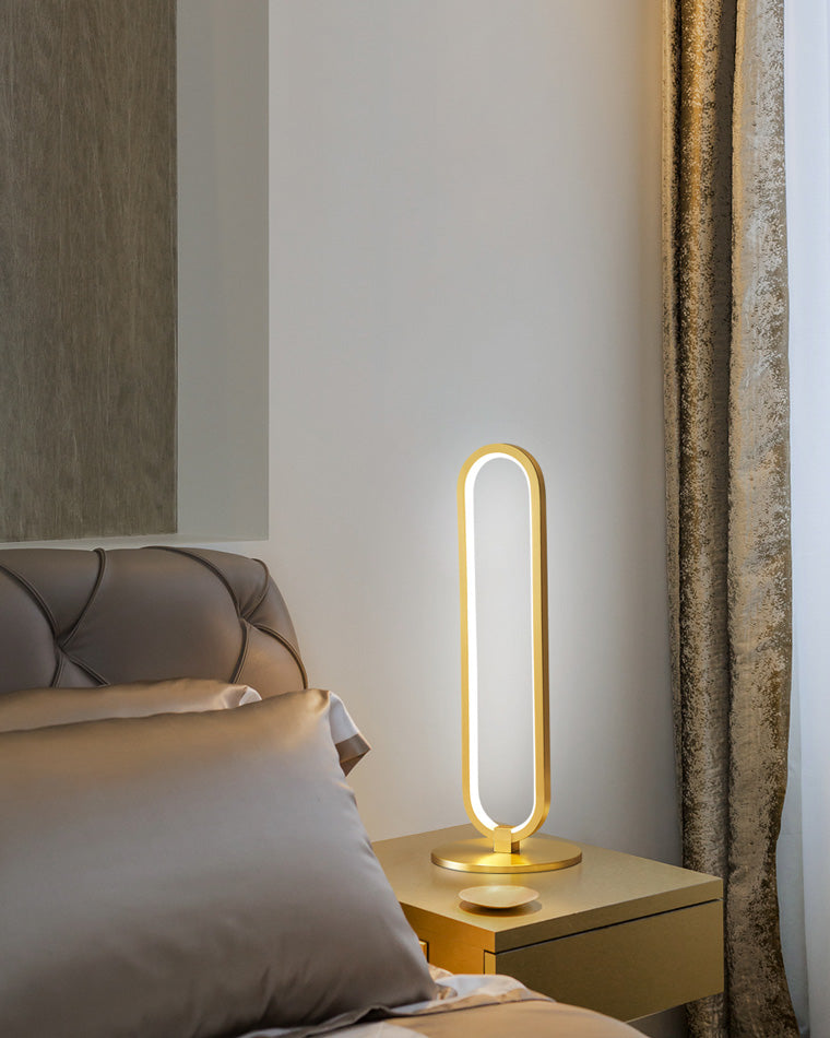 Lámpara de mesa LED ovalada larga WOMO de latón - WM8034