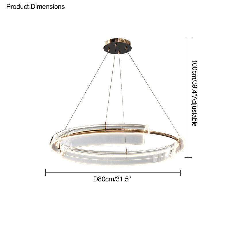 Lámpara de araña LED circular dorada WOMO-WM2165