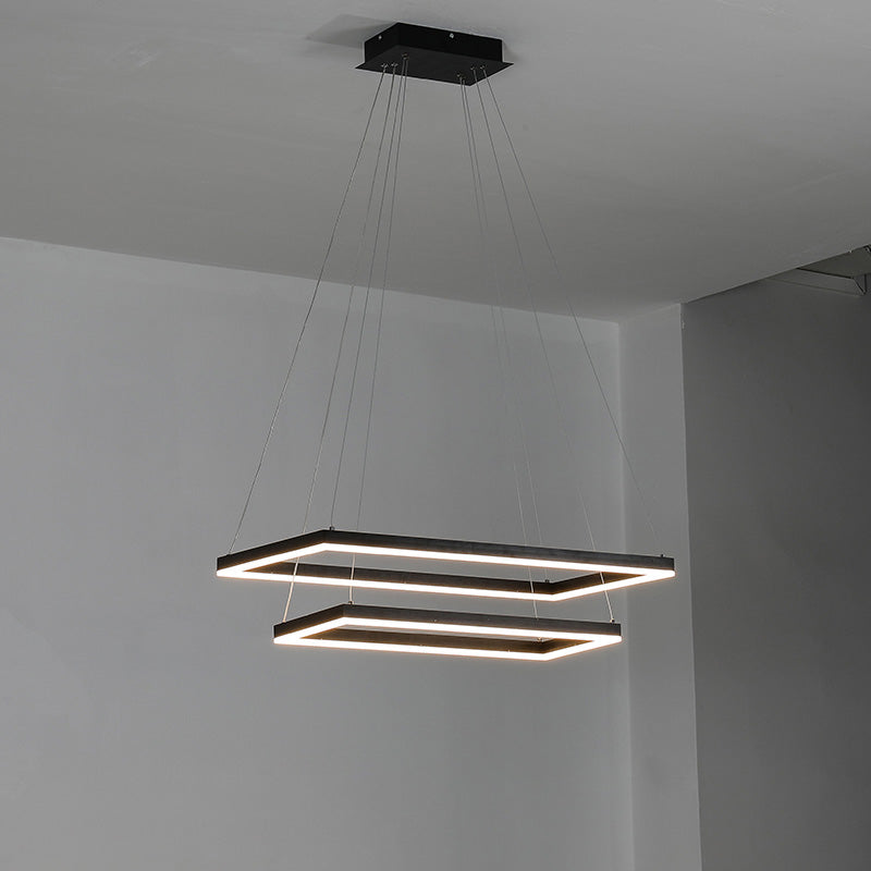 WOMO Lámparas Colgantes Rectangular Escalonado Negro-WM2120