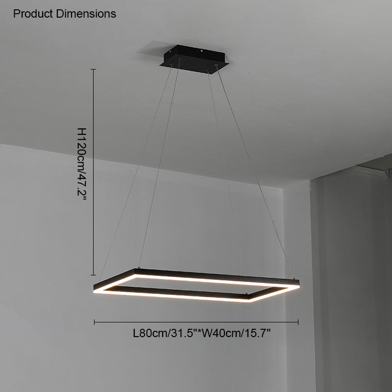 WOMO Lámparas Colgantes Rectangular Escalonado Negro-WM2120