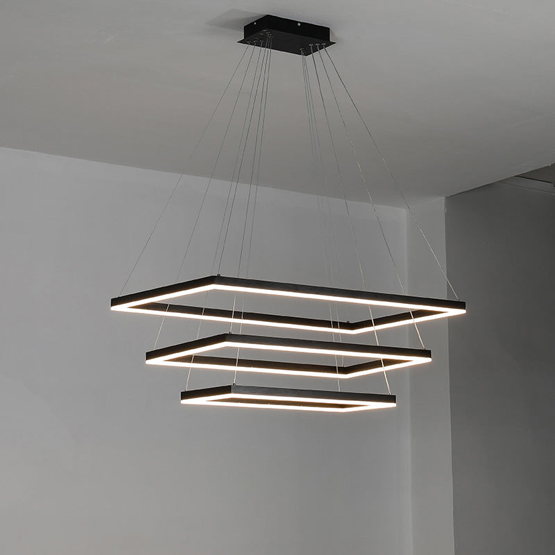 WOMO Lámparas Colgantes Rectangular Escalonado Negro-WM2120