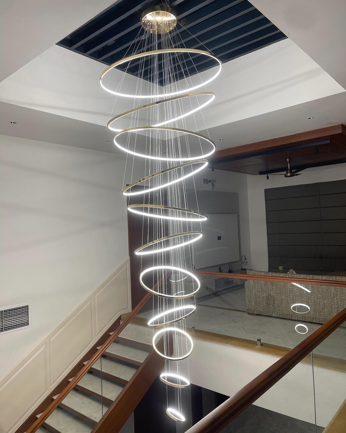 WOMO Lámpara LED de aros escalonados para recibidor - WM2160