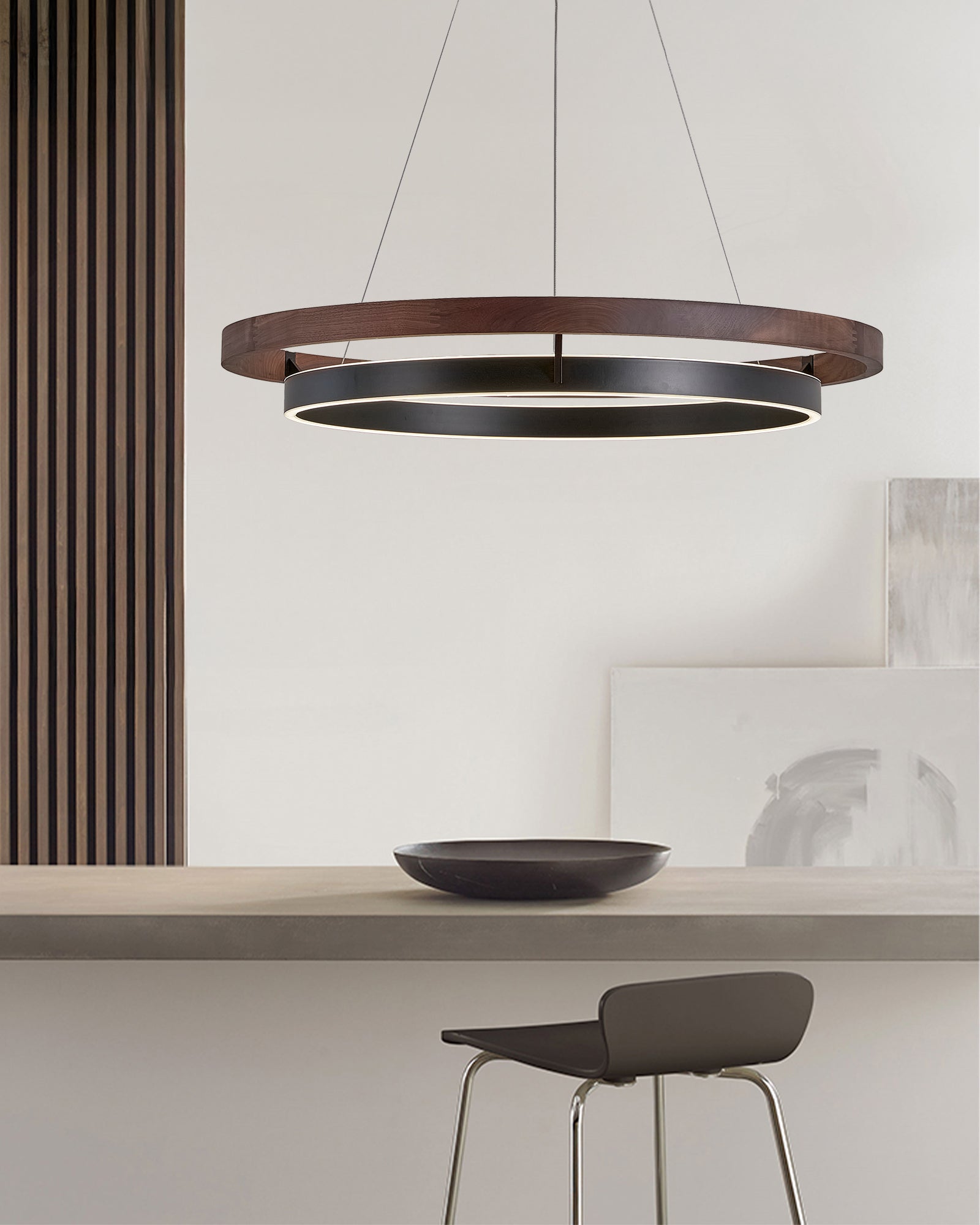WOMO Lámparas Colgantes LED Circular de Madera - WM2492