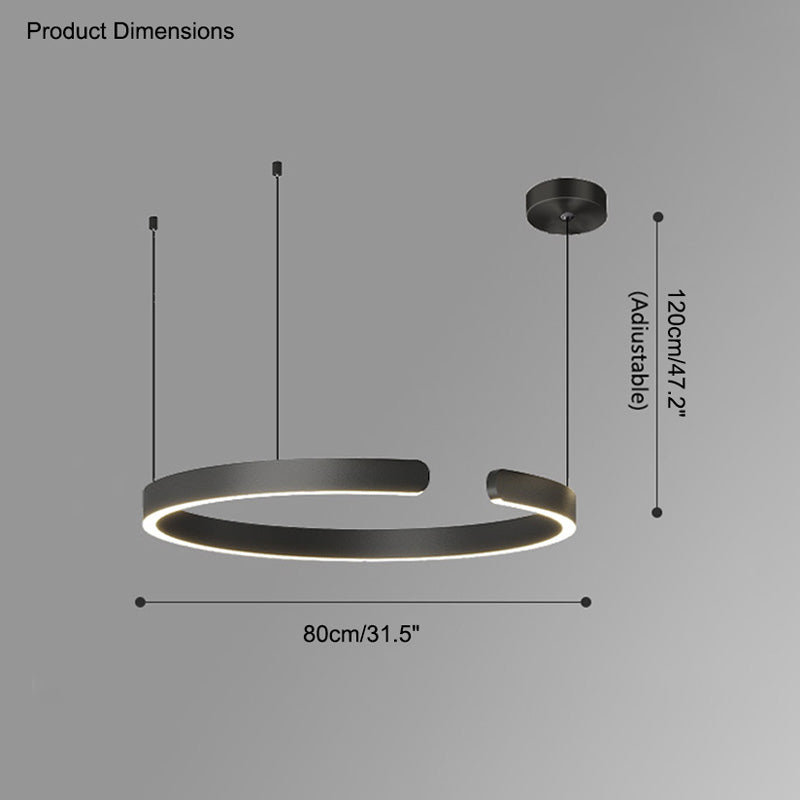 WOMO Lámparas Colgantes Anillo LED Negro/Dorado-WM2009