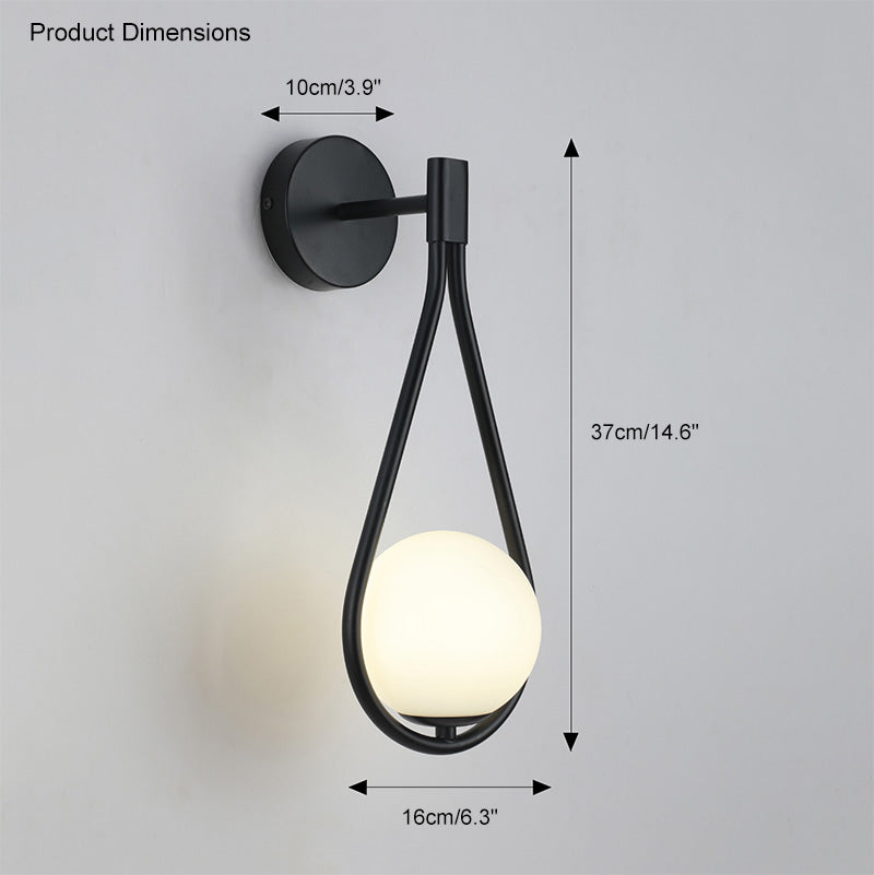 Aplique de pared WOMO con globo de cristal en forma de lágrima - WM6022