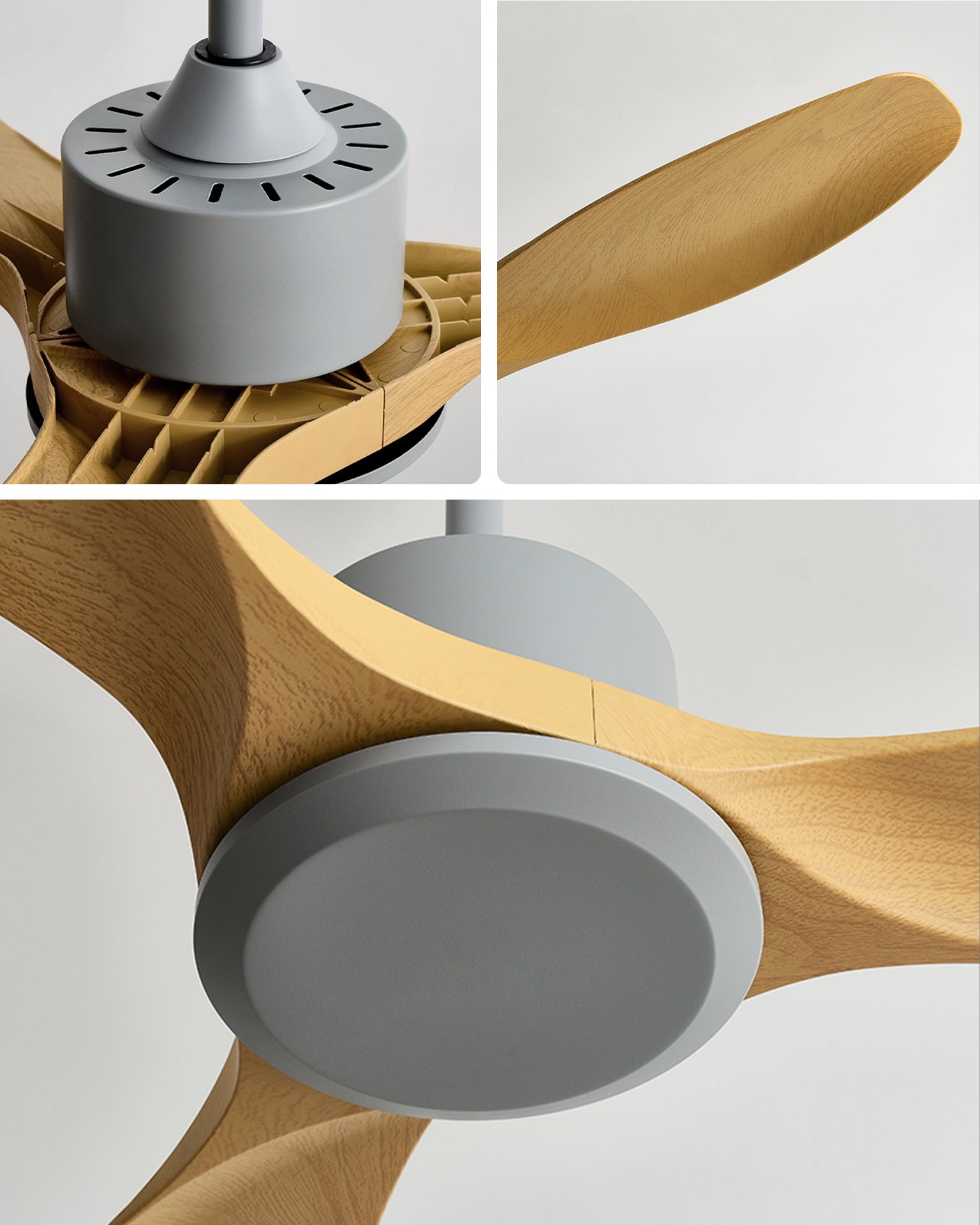 WOMO Ventiladores de techo con luz con 3 Aspas - WM5243
