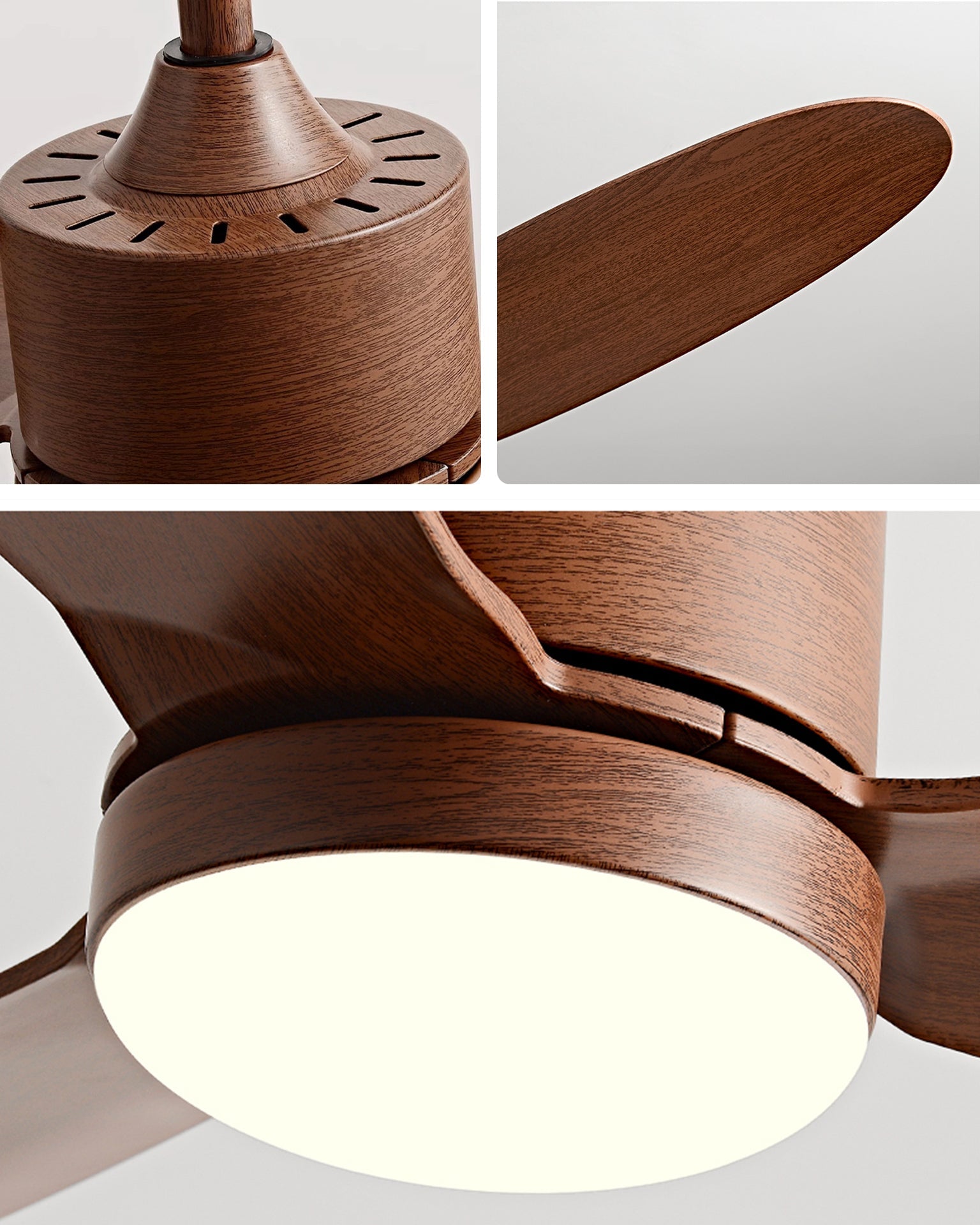 WOMO Ventiladores de techo con luz con 3 Aspas - WM5184