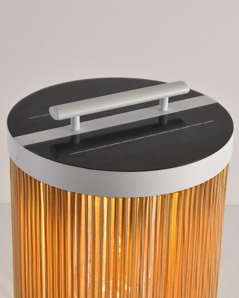 WOMO Linterna solar portátil de mimbre para exteriores WM9020