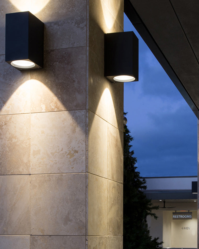 Lámpara de pared exterior WOMO con iluminación ascendente y descendente - WM9079