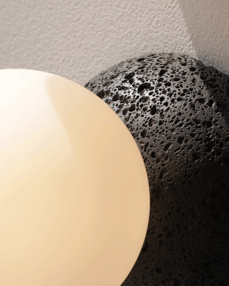 Aplique de pared WOMO con globo de cristal blanco y negro - WM6103