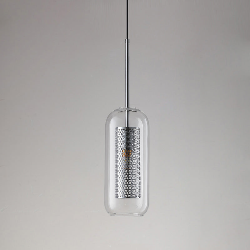 Lámpara colgante redonda/cilíndrica de cristal WOMO elegante - WM2095