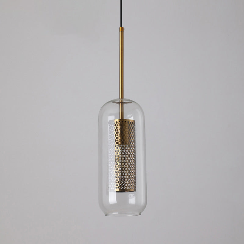 Lámpara colgante redonda/cilíndrica de cristal WOMO elegante - WM2095