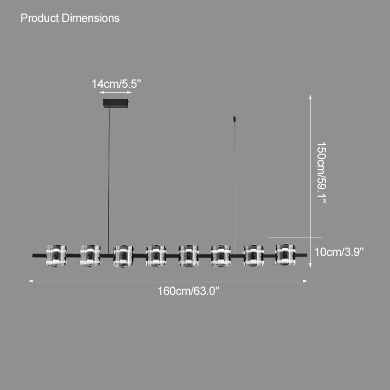 WOMO Lámparas Colgantes Lineal Cristal y Latón-WM2219B