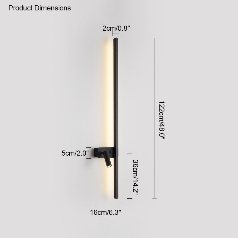 WOMO Aplique de pared lineal largo conmutable con foco - WM6068