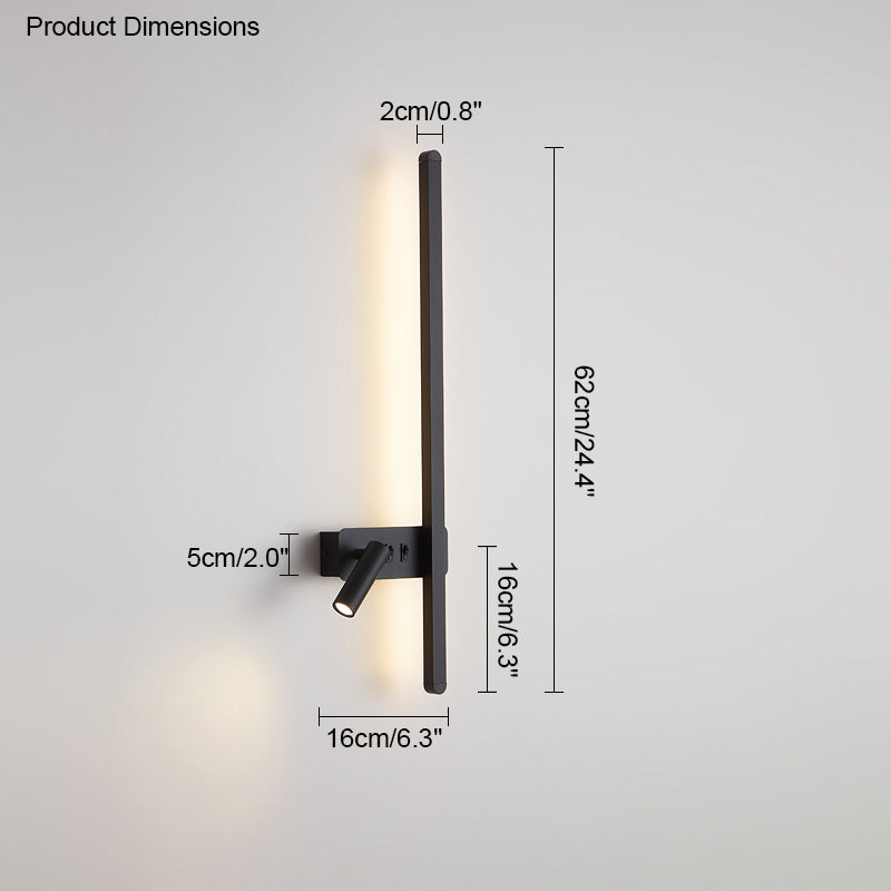 WOMO Aplique de pared lineal largo conmutable con foco - WM6068