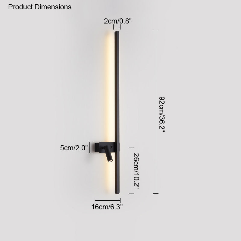 WOMO Aplique de pared lineal largo conmutable con foco - WM6068