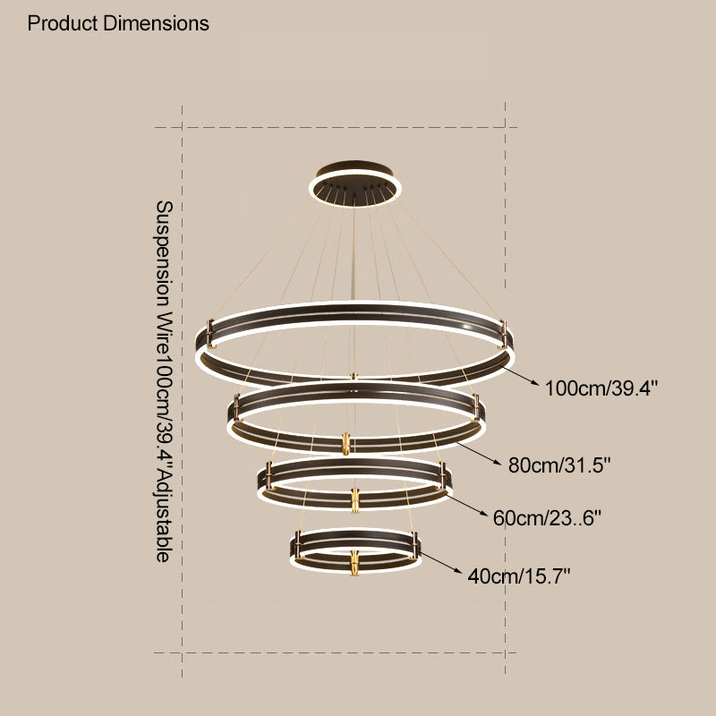WOMO Stepped Black Rings Pendant Lights-WM2172