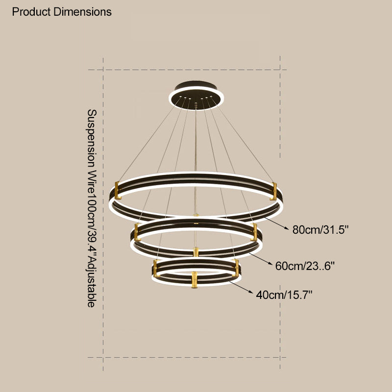 WOMO Stepped Black Rings Pendant Lights-WM2172