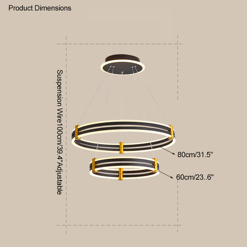 WOMO Stepped Black Rings Pendant Lights-WM2172