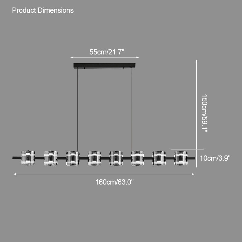 WOMO Lámparas Colgantes Lineal Cristal y Latón-WM2219A