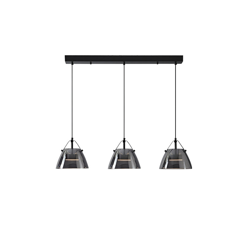 Lámpara colgante WOMO de 3 luces con cristal ahumado - WM2238