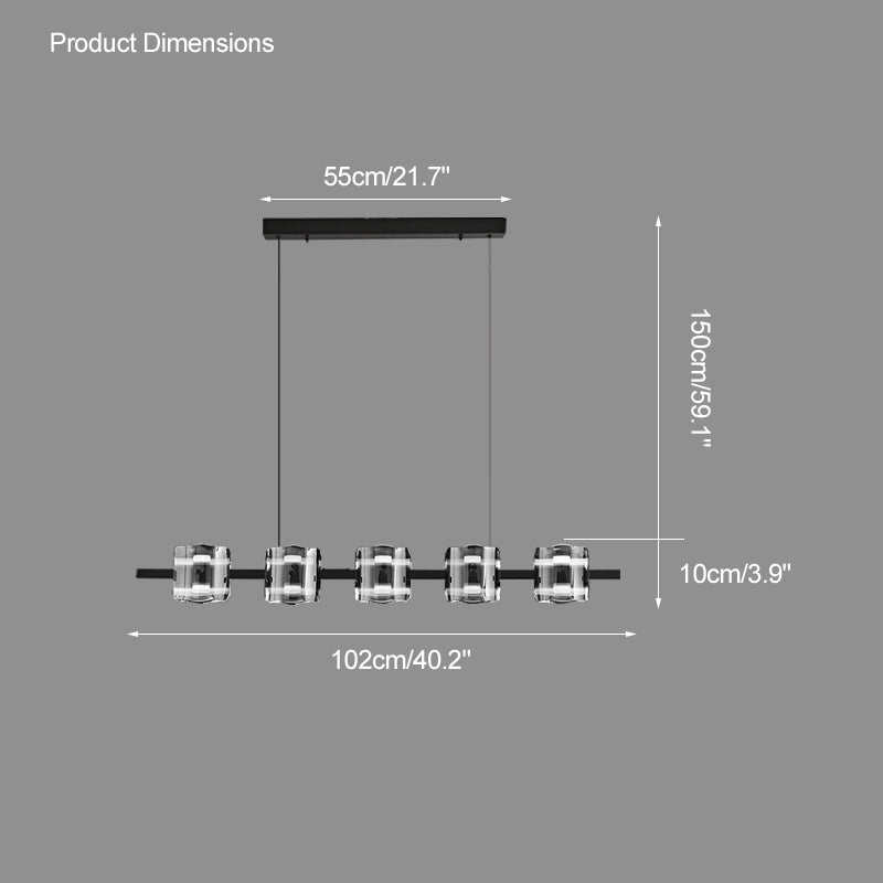 WOMO Lámparas Colgantes Lineal Cristal y Latón-WM2219A
