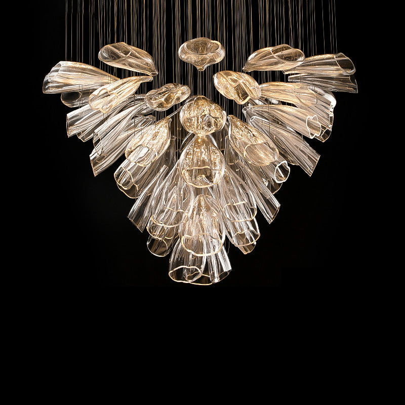 Lámpara de araña de cristal con forma de flor WOMO para vestíbulo - WM2341