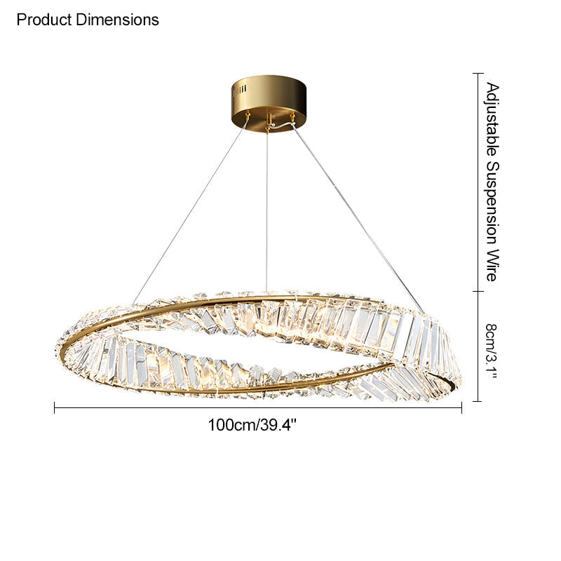 WOMO Lámparas Colgantes Circular Prisma de Cristal Möbius-WM2191