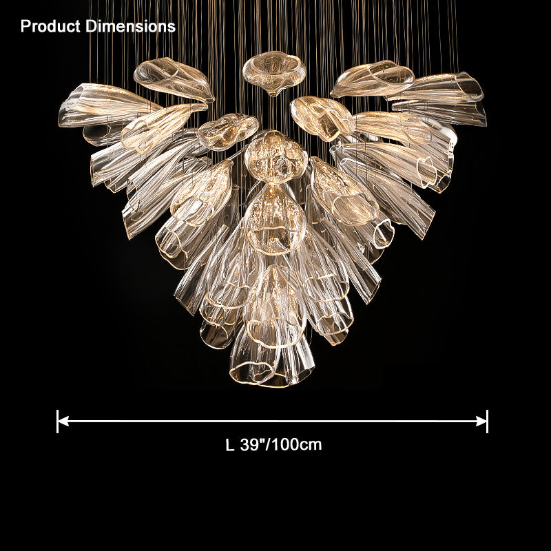 Lámpara de araña de cristal con forma de flor WOMO para vestíbulo - WM2341