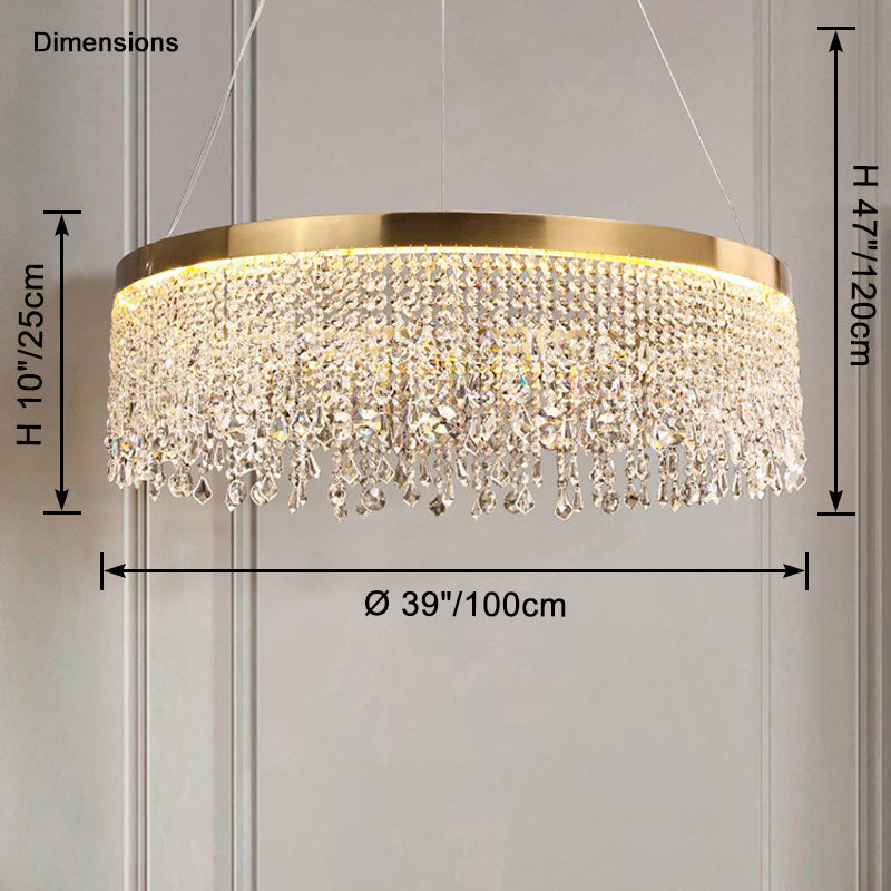 WOMO Lámparas Colgantes Redondo de Cristal con Flecos - WM2362