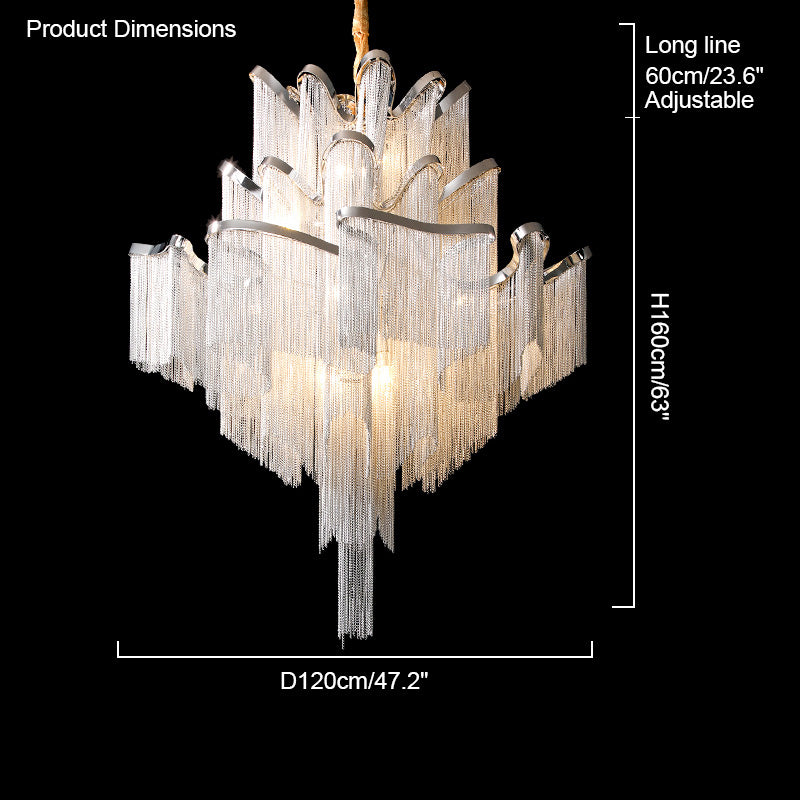 WOMO Tiered Pendant Lamps with Fringes-WM2079