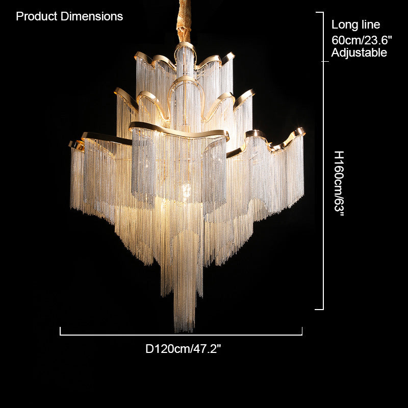 WOMO Tiered Pendant Lamps with Fringes-WM2079